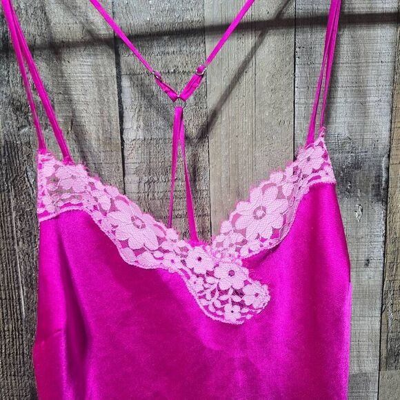 Victoria's Secret Pink Satin Lingerie Lace Slip Dress - Picture 2 of 5
